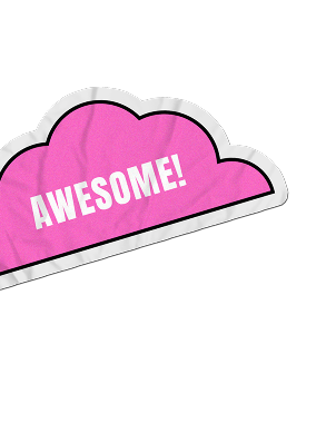 Awesome cloud sticker - top left