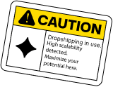 Caution warning sticker - bottom middle