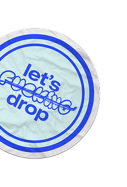 Let's drop circle sticker - bottom left