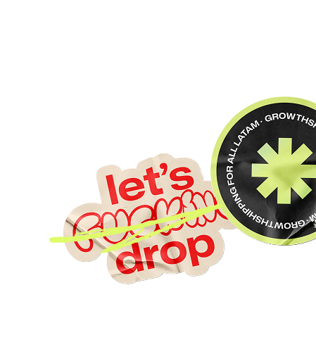 Let's drop text sticker - bottom right